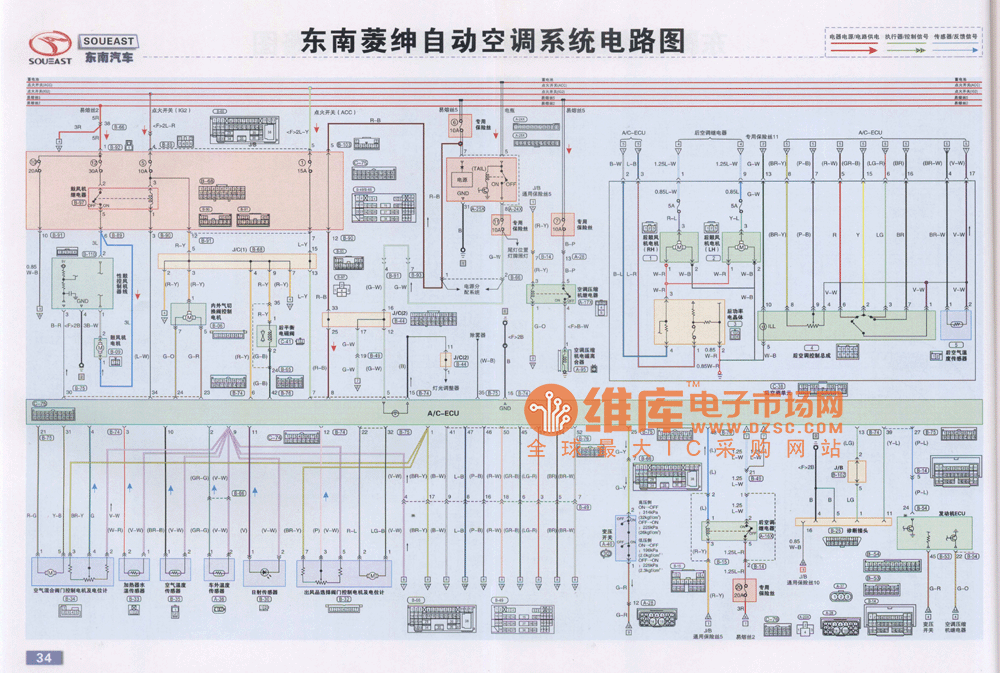 东南菱绅自动空调系统电路图