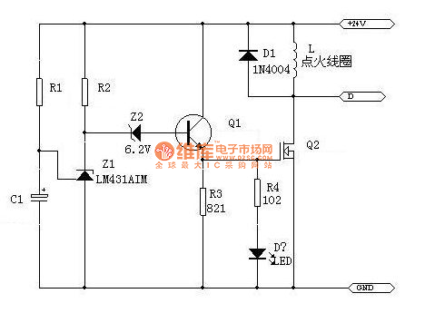 用LM431做的延时开关电路图