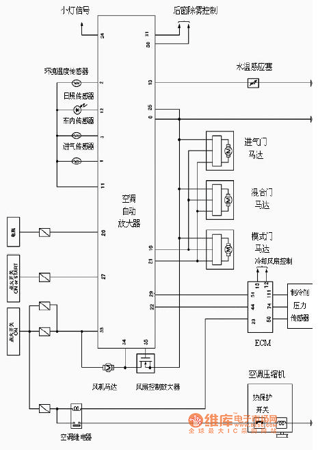 东风日产阳光空调系统电路图四