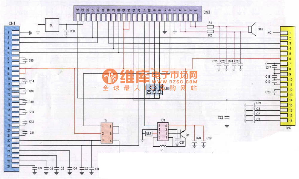中桥C188型手机排线电路原理图