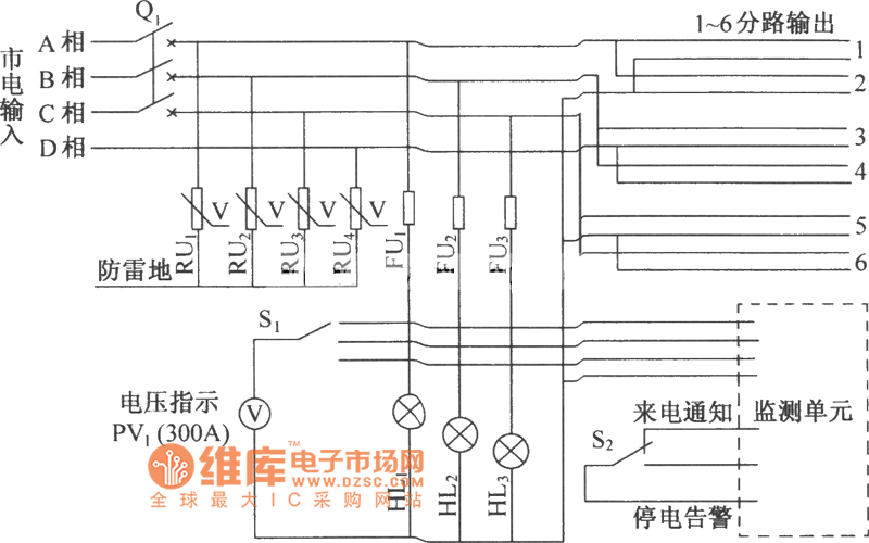 DUT07交流配电箱电原理电路图