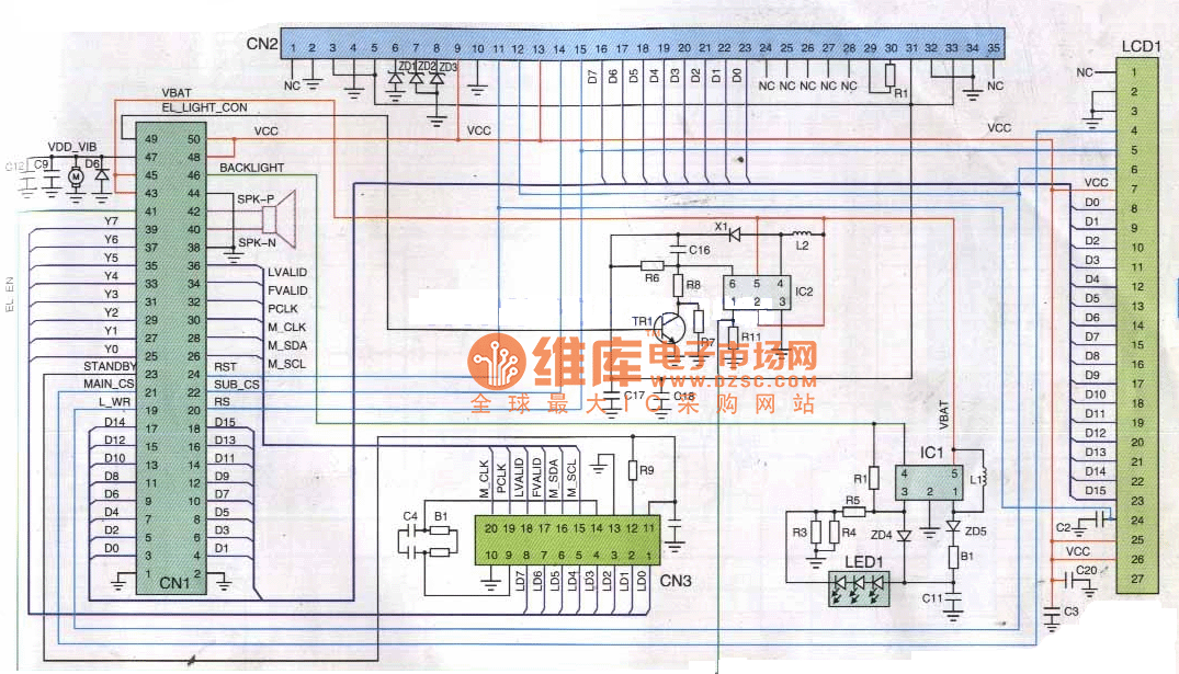 三星E700型手机排线电路原理图