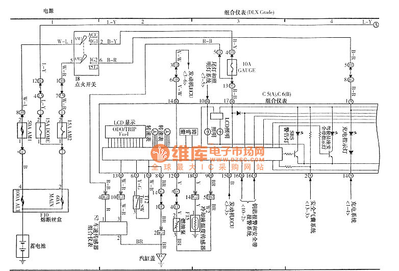 威驰组合仪表(DLX Grade)电路图