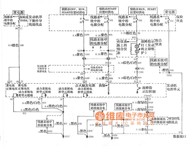 上海通用君威轿车2.0L发动机电路图 一