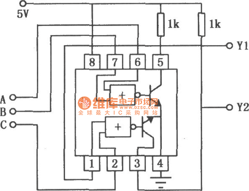 SN55454B／75454B双外围正或非驱动器电路图