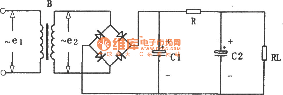 RC-π型滤波电路图