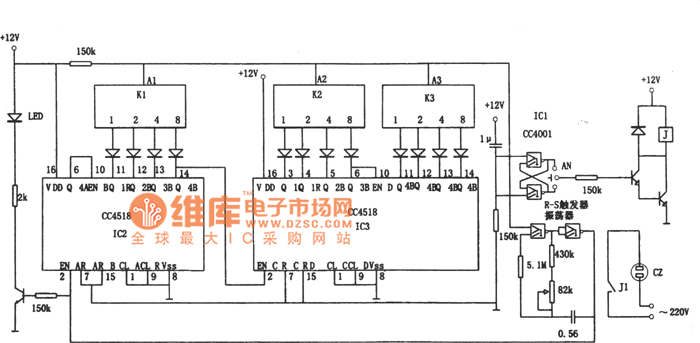 高可靠通用定时器(CC4518、CC4001)电路