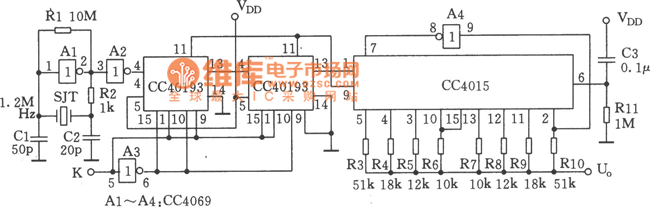 频移键控信号(FSK)发生器电路图