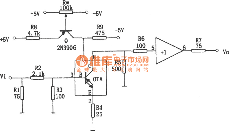 可变增益放大器(OPA660)电路图