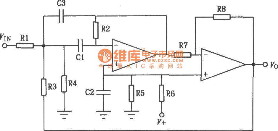 CM358单电源通用型双运放电路图