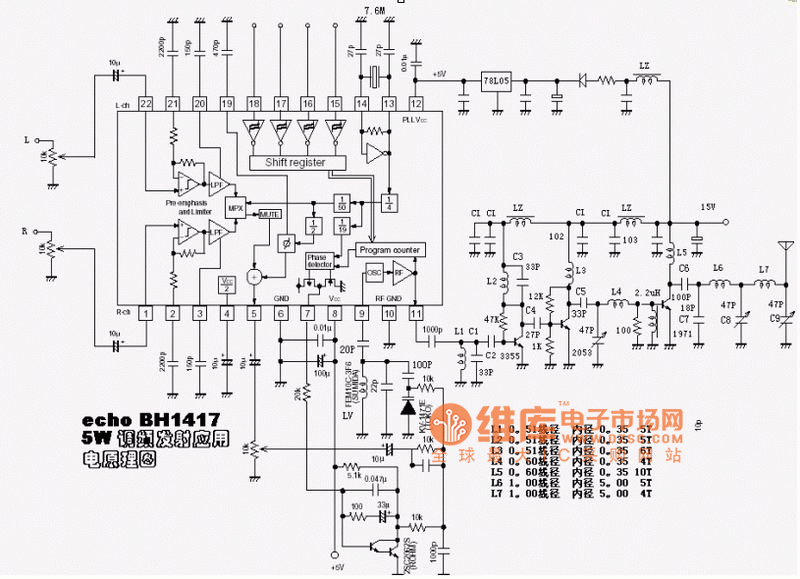 BH1417调频发射电路图