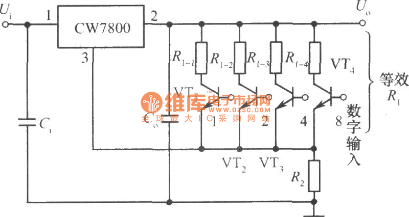 数控集成稳压电源电路原理图