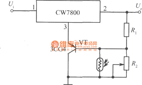 CW7800构成的光控集成稳压电源电路图之一