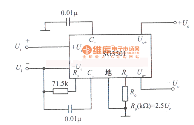 SG3501构成的可变双极性稳压电源电路图