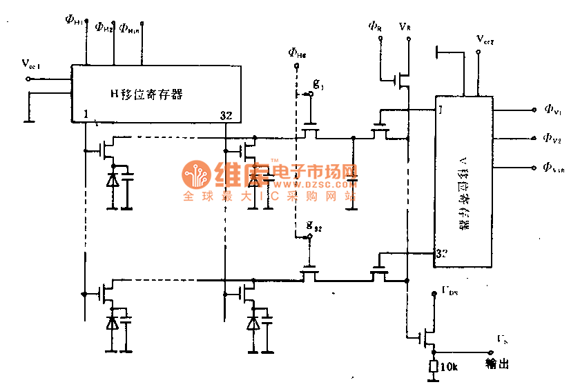 MOS图象传感器示波器成家电路图一