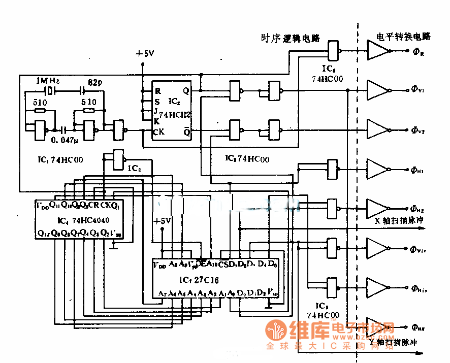 MOS图象传感器示波器成家电路图