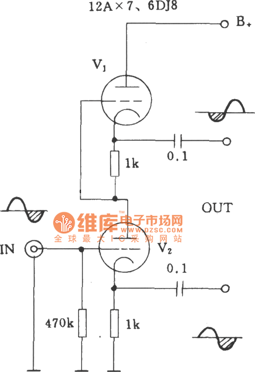 SRPP电子管共阴极倒相电路