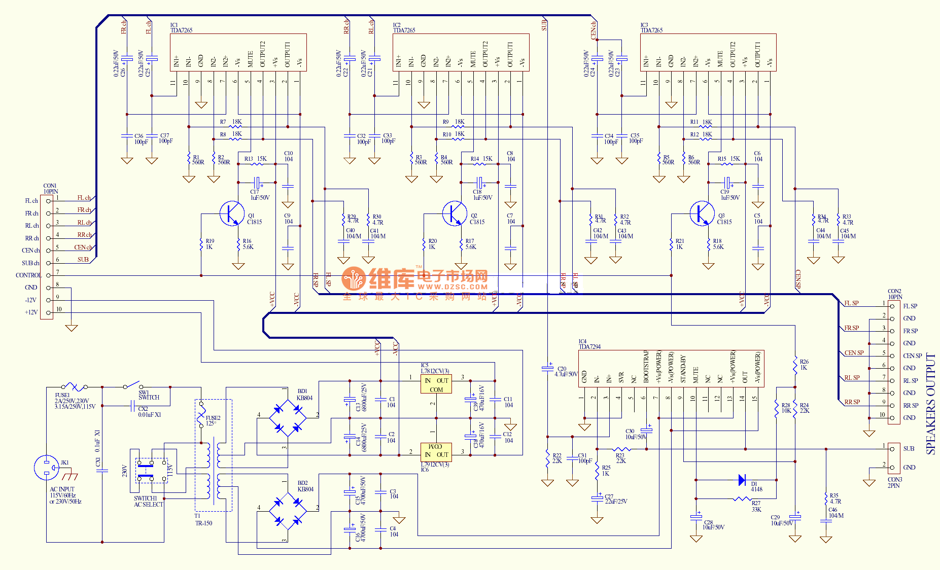 5.1ch 功放电路图