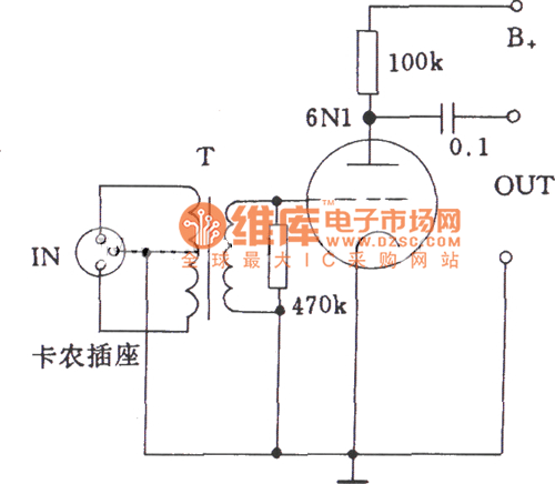 电子管低阻抗输入电压电路图