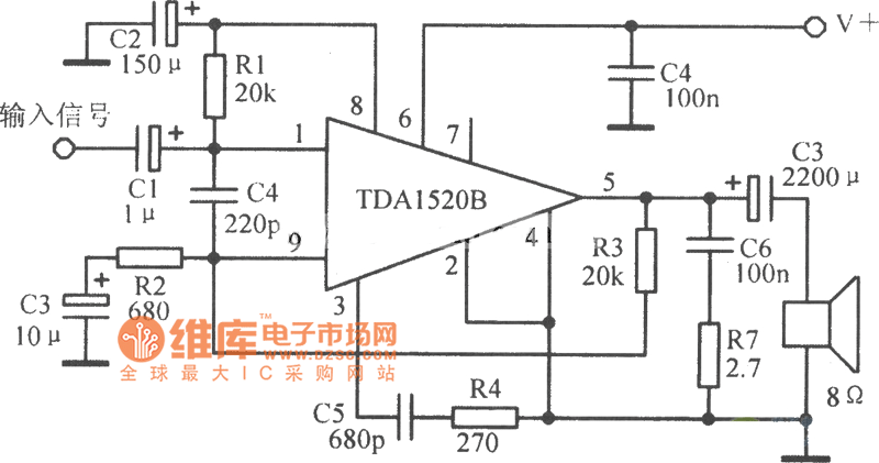 TDAl520B典型应用电路图