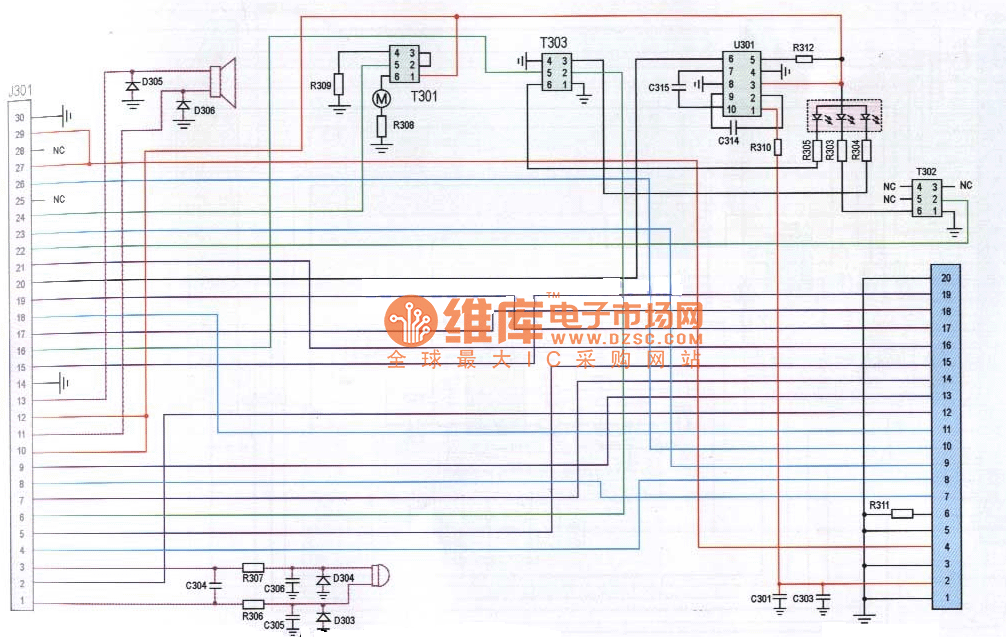 迪比特5688型手机排线电路原理图