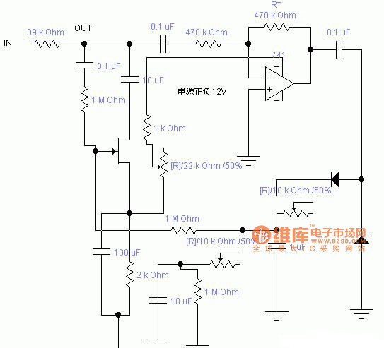 模拟压限器电路原理图
