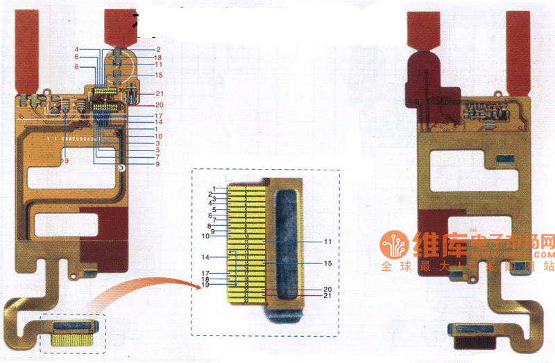 浪潮CU100型手机排线连线对应图