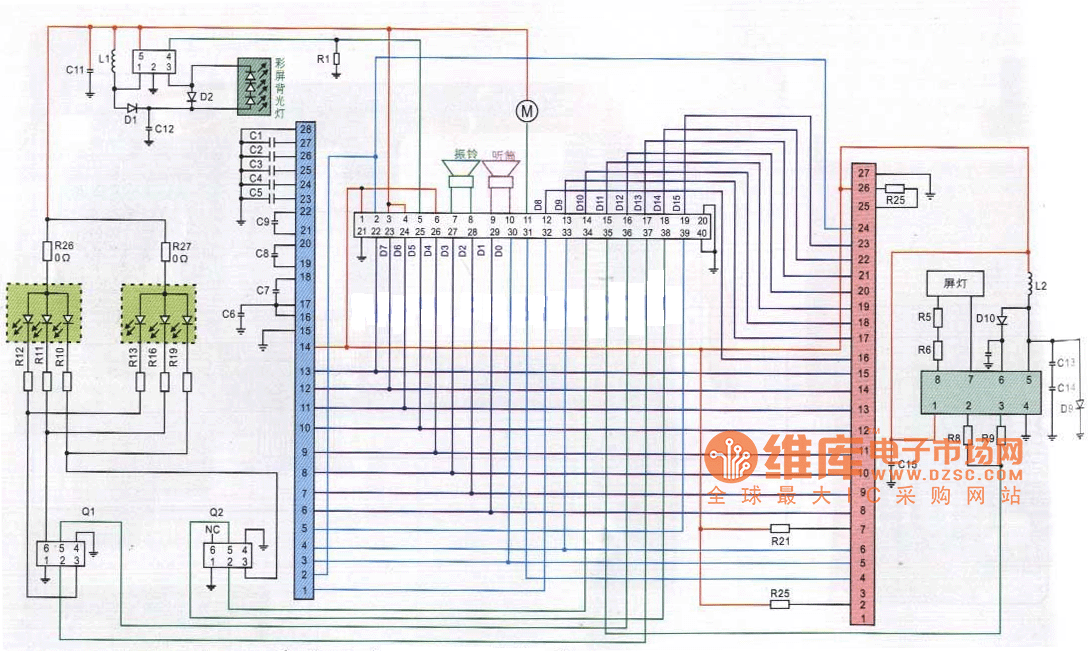 康佳R878型手机排线电路原理图
