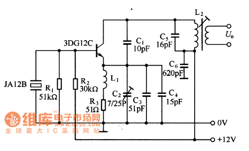 27MHz石英晶体振荡器电路图