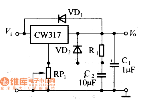 CW137可调集成稳压器典型应用电路图