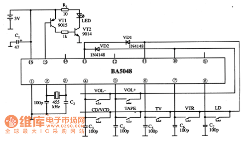 BA5048集成电路的典型应用电路