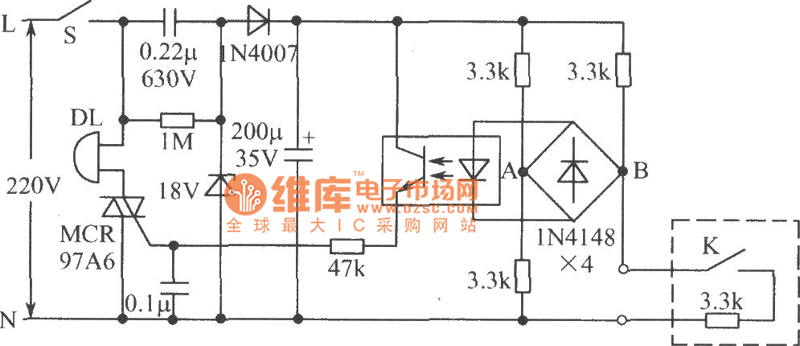 杂物间被撬报警器电路图