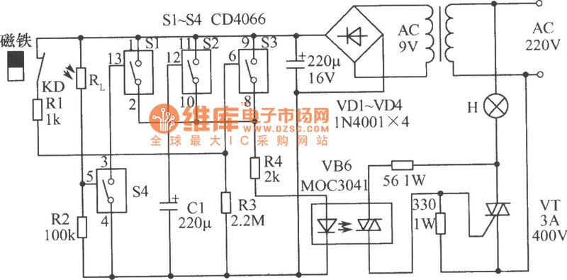 灯光自动控制电路图