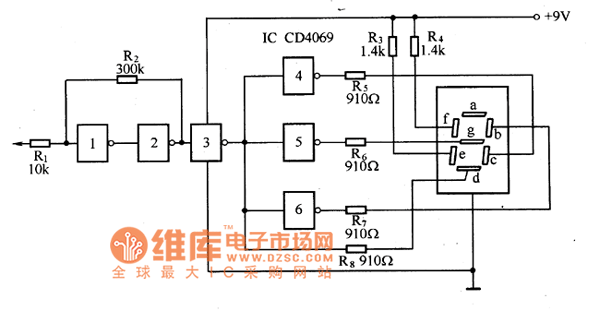 有显示功能的逻辑探头电路图