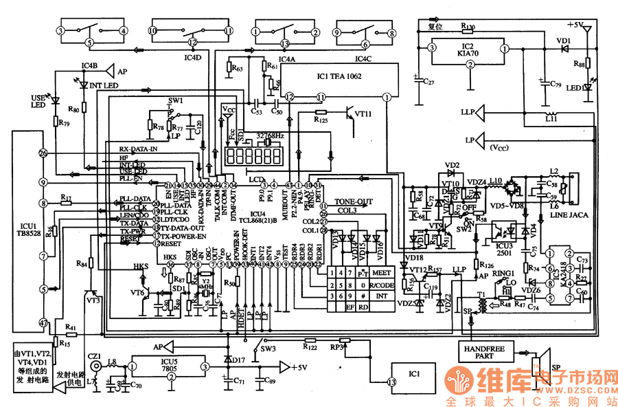 TCL868(21)B集成电路的典型应用电路