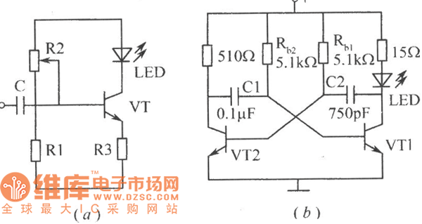 LED交流驱动电路的实例电路图