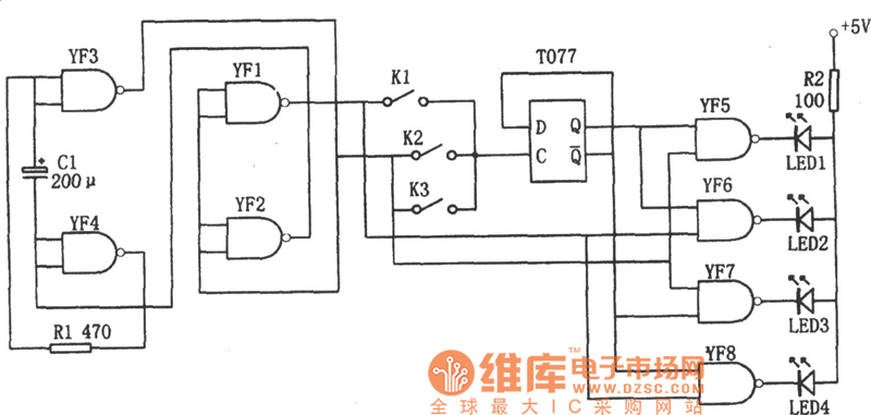 磁带运动方向显示器电路图