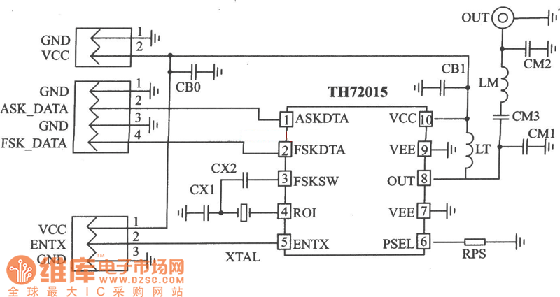 FSK/ASK 433MHz发射器电路图