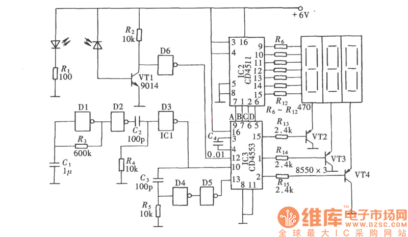 自行车速度表电路图