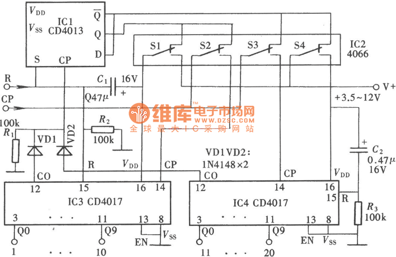 20进制计数器电路图