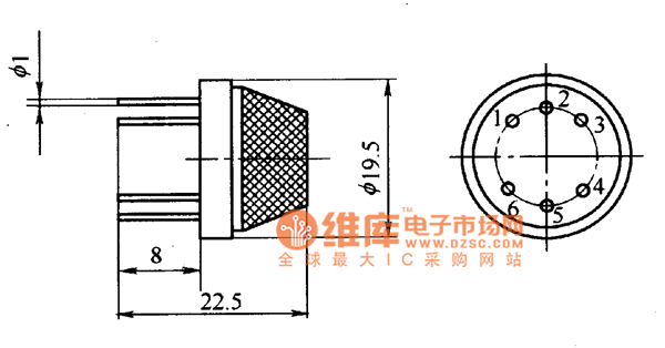 MQ211气敏元件外形电路图