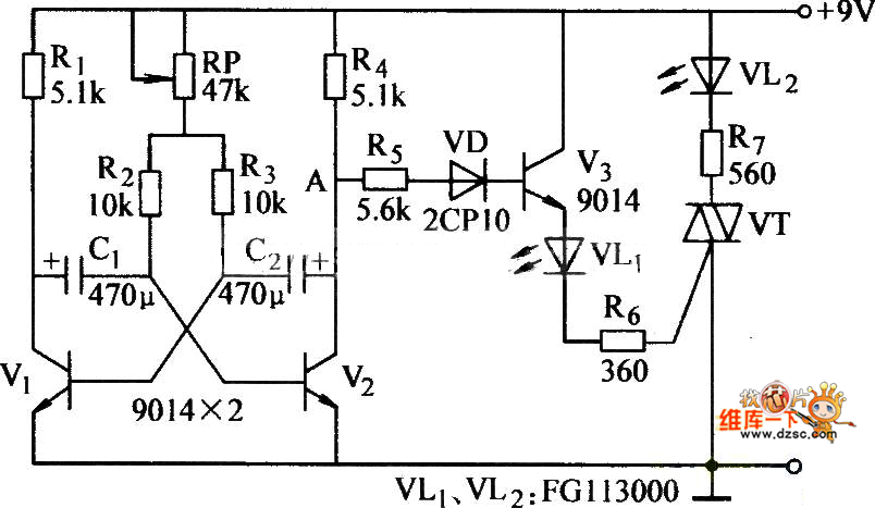 晶闸管(双向)速测电路图图