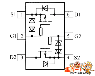 NTJD2152P、NTJD4152P内部电路图