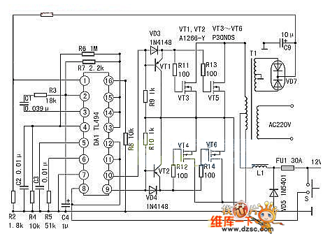 利用TL494组成的400W大功率稳压逆变器电路图