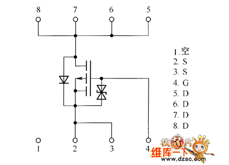 场效应晶体管RSS040P03内部电路图