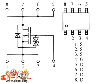 场效应晶体管RSS095N05、RSS100N03、RSS125N03、RSS130N03内部电路图