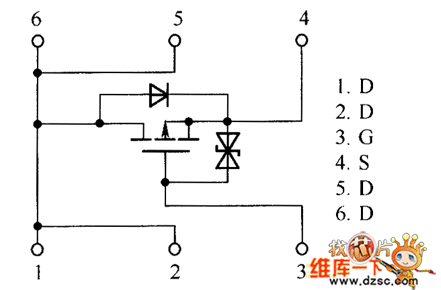 场效应晶体管RTQ040P02、RTR020P02内部电路图