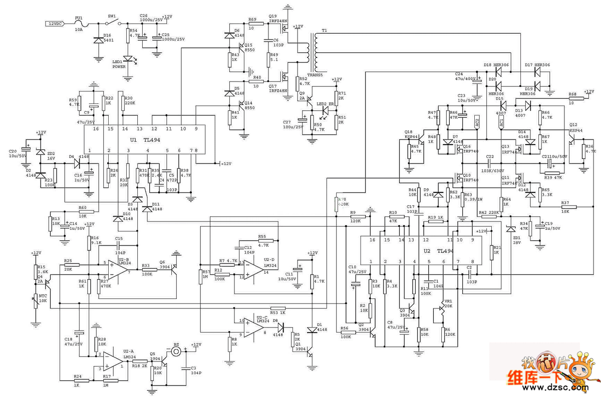 逆变器电路图(150W)