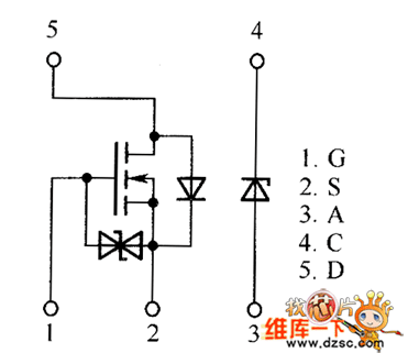 场效应晶体管US5U1、US5U2、US5U3内部电路图