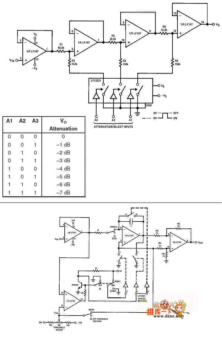LF347/LF147四运算放大器电路图